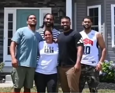 James Conner with his parents and brothers