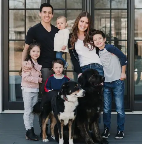 Jared Spurgeon with his wife and children