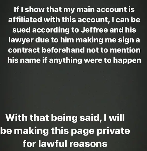 An Account Posed As Andre Accusing Jeffree Of Making Him Sign An NDA.