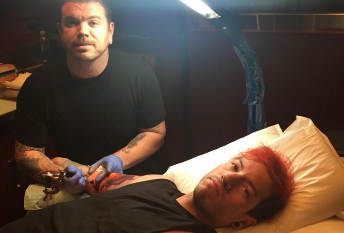Josh getting a tattoo 