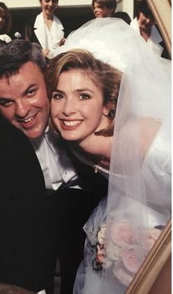 Karen Rogers and her husband from their wedding day