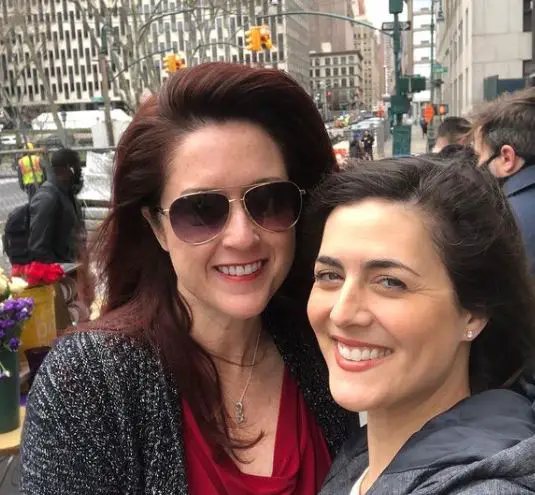 Lindsey with her wife on their wedding day outside the NYC Clerkâ€™s Office
