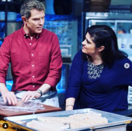 Alex Guarnaschelli With Bobby Flay