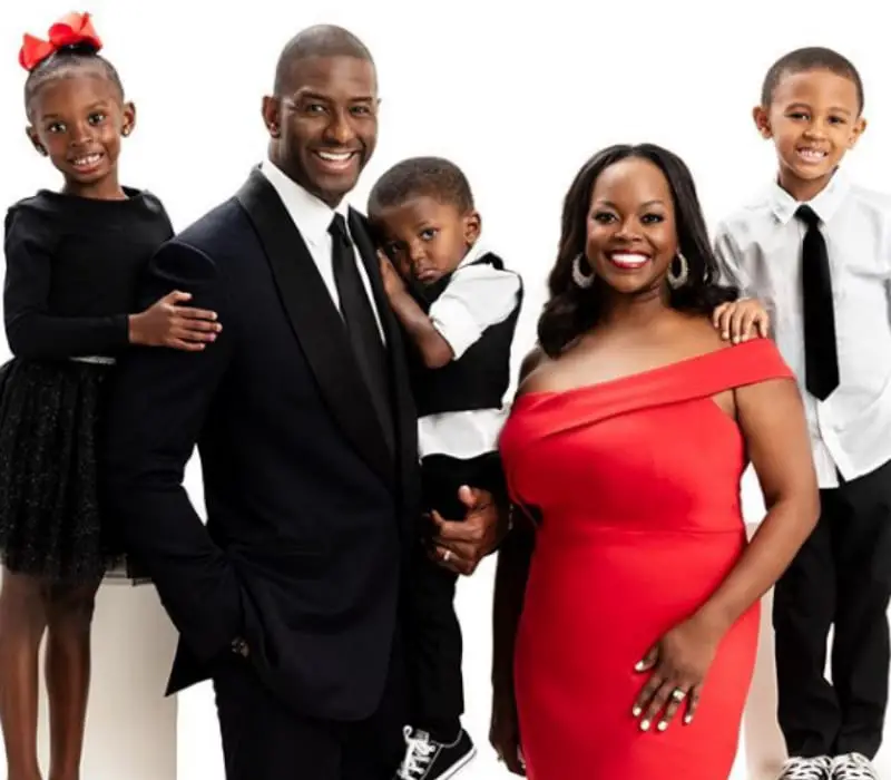 Andrew Gillum with His Wife and Children