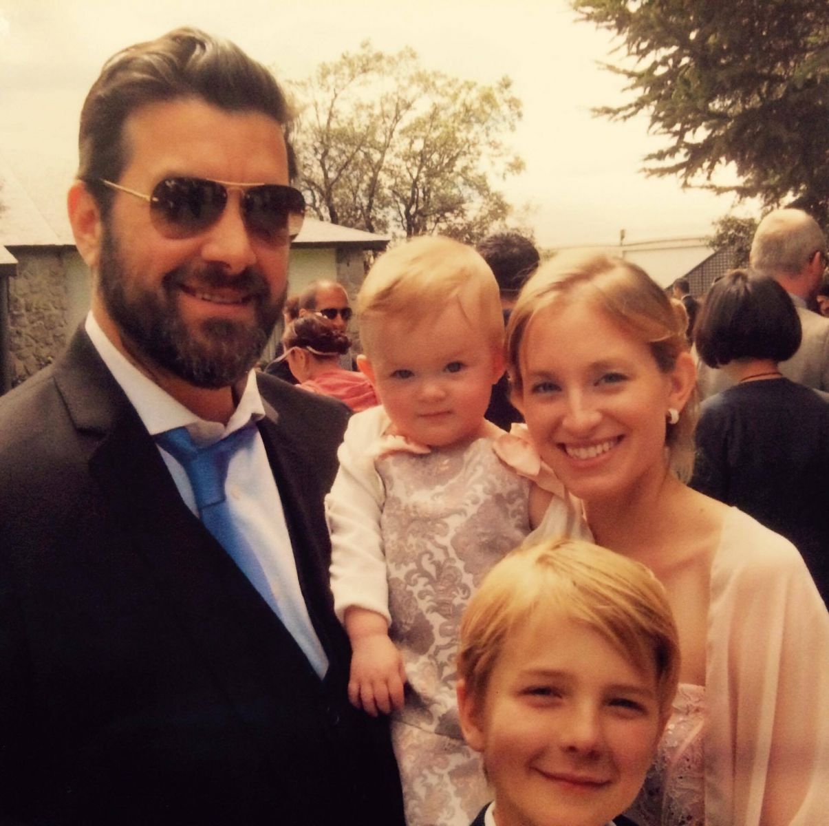 Bob Schneider with His Wife and Children