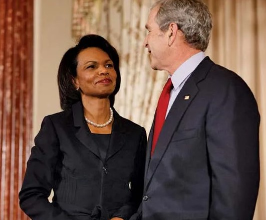 Condoleezza Rice with George Bush