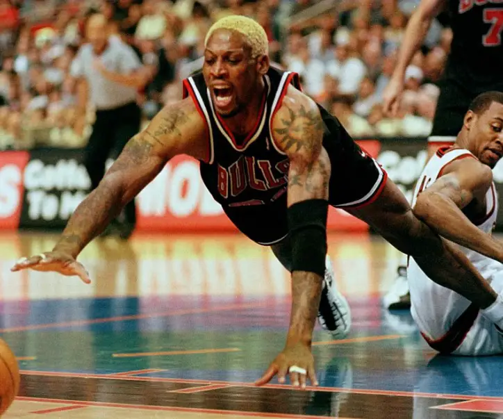 Dennis Rodman on Court For Chicago Bulls