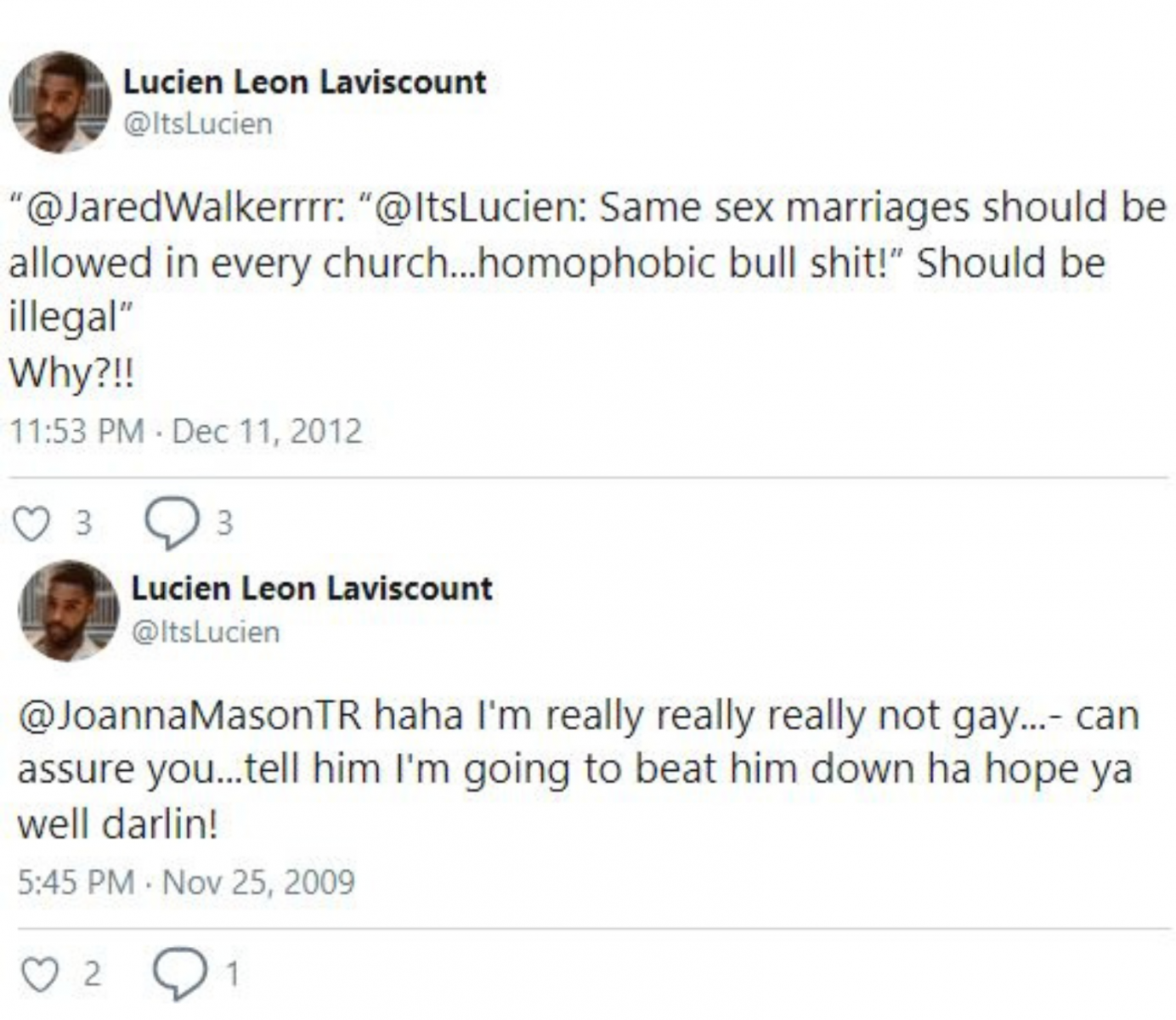 Lucien Laviscount's Gay tweet