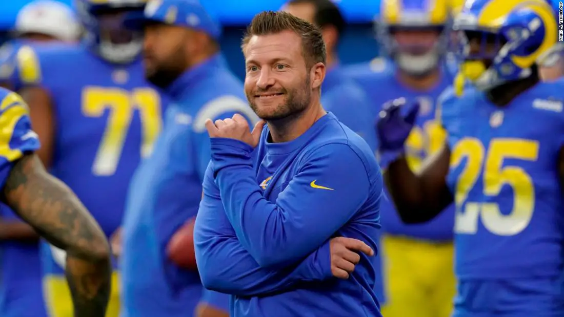 Sean McVay Supporting His Team on The Field
