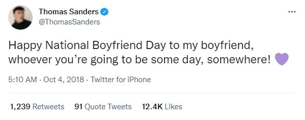 Thomas wish for his boyfriend