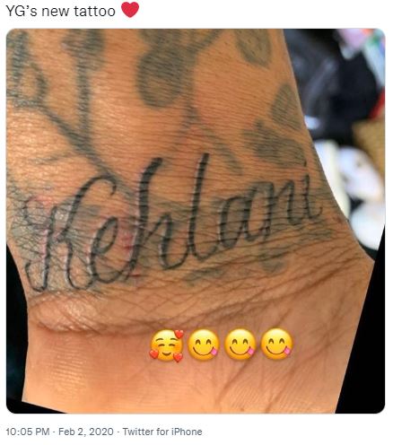 YG's tattoo dedicated to his former girlfriend