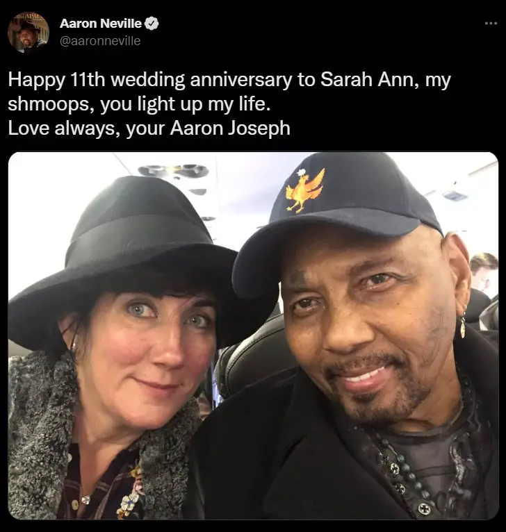 Aaron Neville's Tweet for His Wife