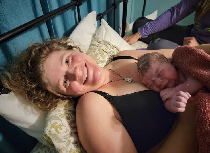 Kaitlin Bennett with her new born baby