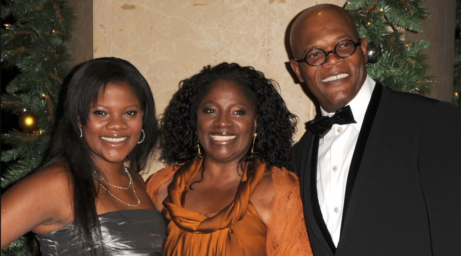 Samuel L. Jackson with his wife and daughter