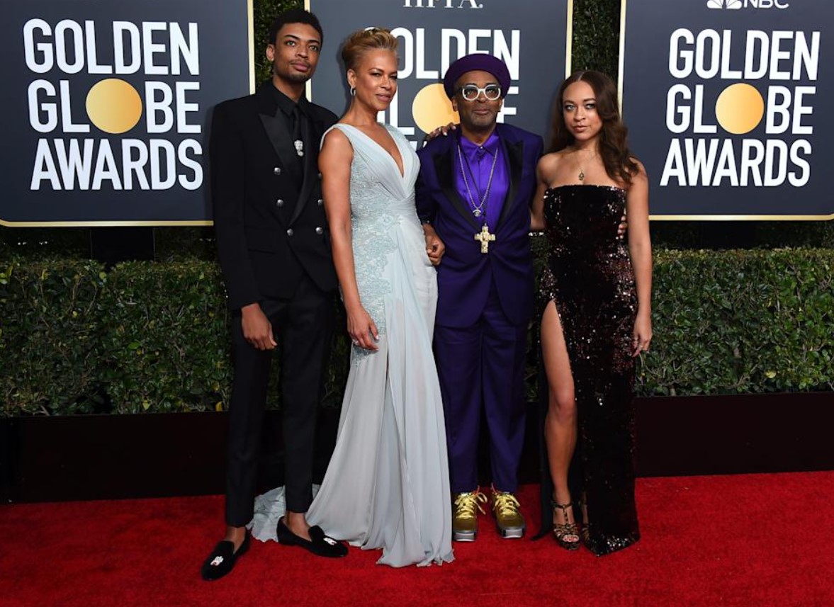 Spike Lee with his wife and kids