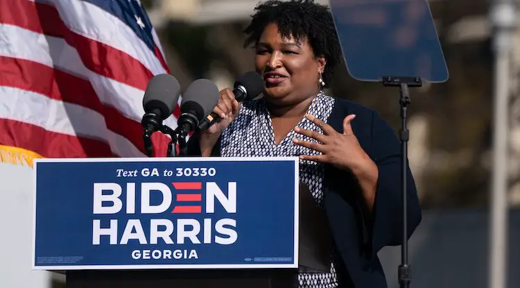 Stacey Abrams Delivering a Speech