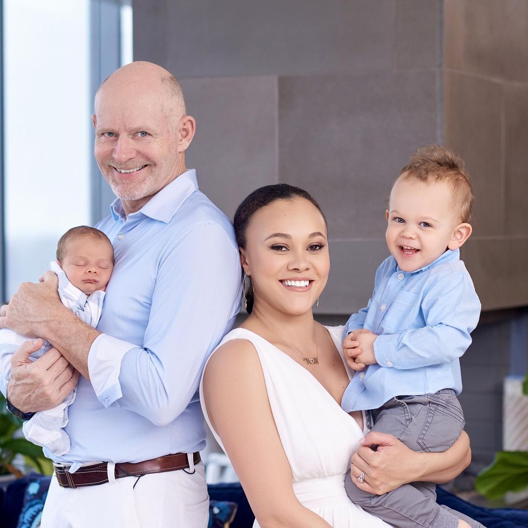 Michael Darby with his wife, Ashley, and their two sons 