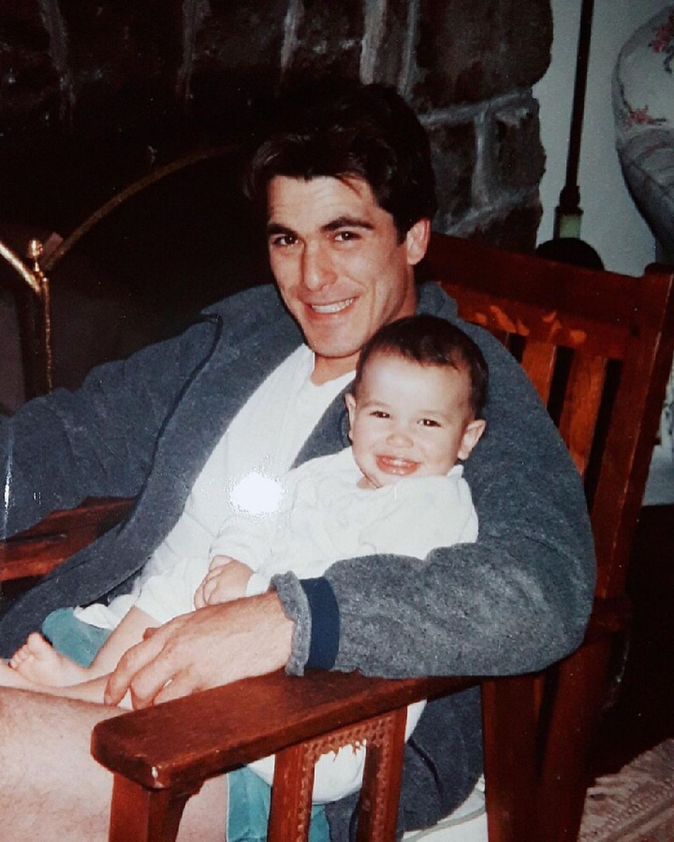 Old picture of Michael Schoeffling with his daughter 