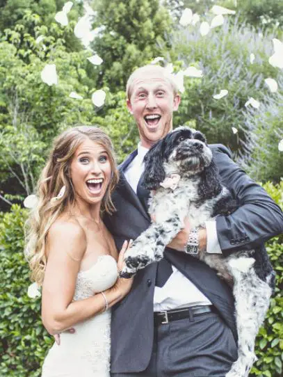 Mike Glennon and his wife from their wedding day