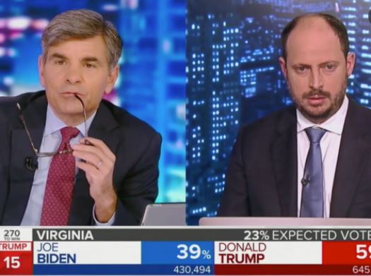 Nate Silver (right) sharing his forecast with ABC News 