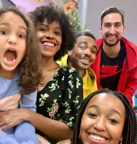 Nick Wright With His Wife Danielle, His Step Children (Older)  And His Daughter