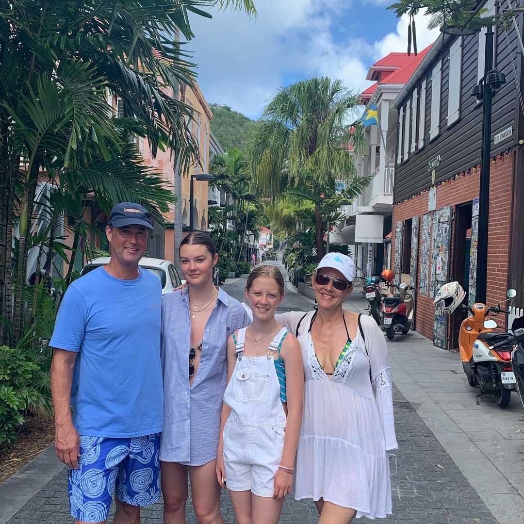 Penelope Ann Miller on an outing with her husband and daughters