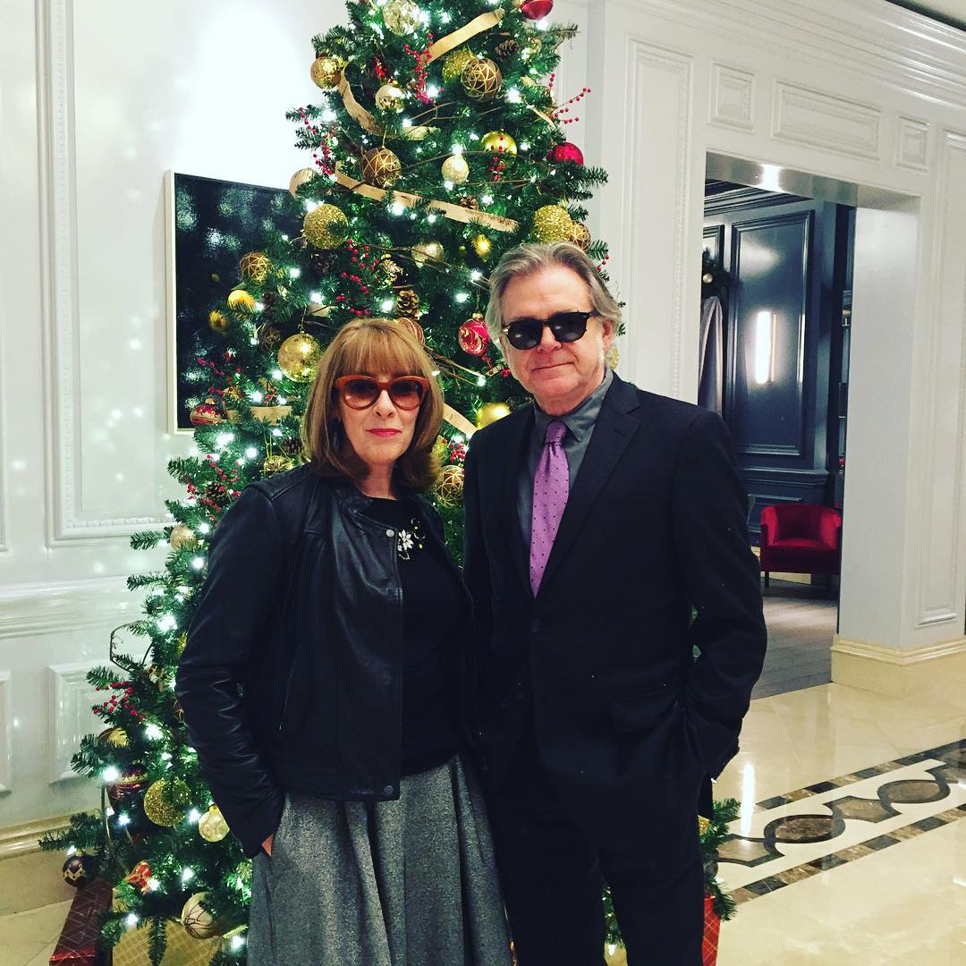 Phyllis Logan alongside her husband 