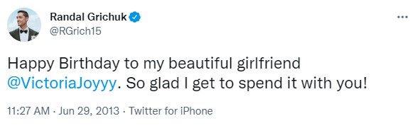 Randal's Tweet For His Wife