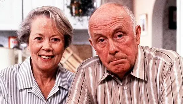 Richard Wilson with his on-screen wife in Victor Meldrew