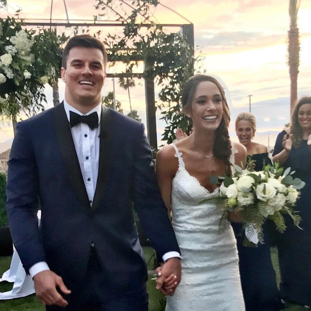 Ryan Kerrigan and his wife on their wedding day 