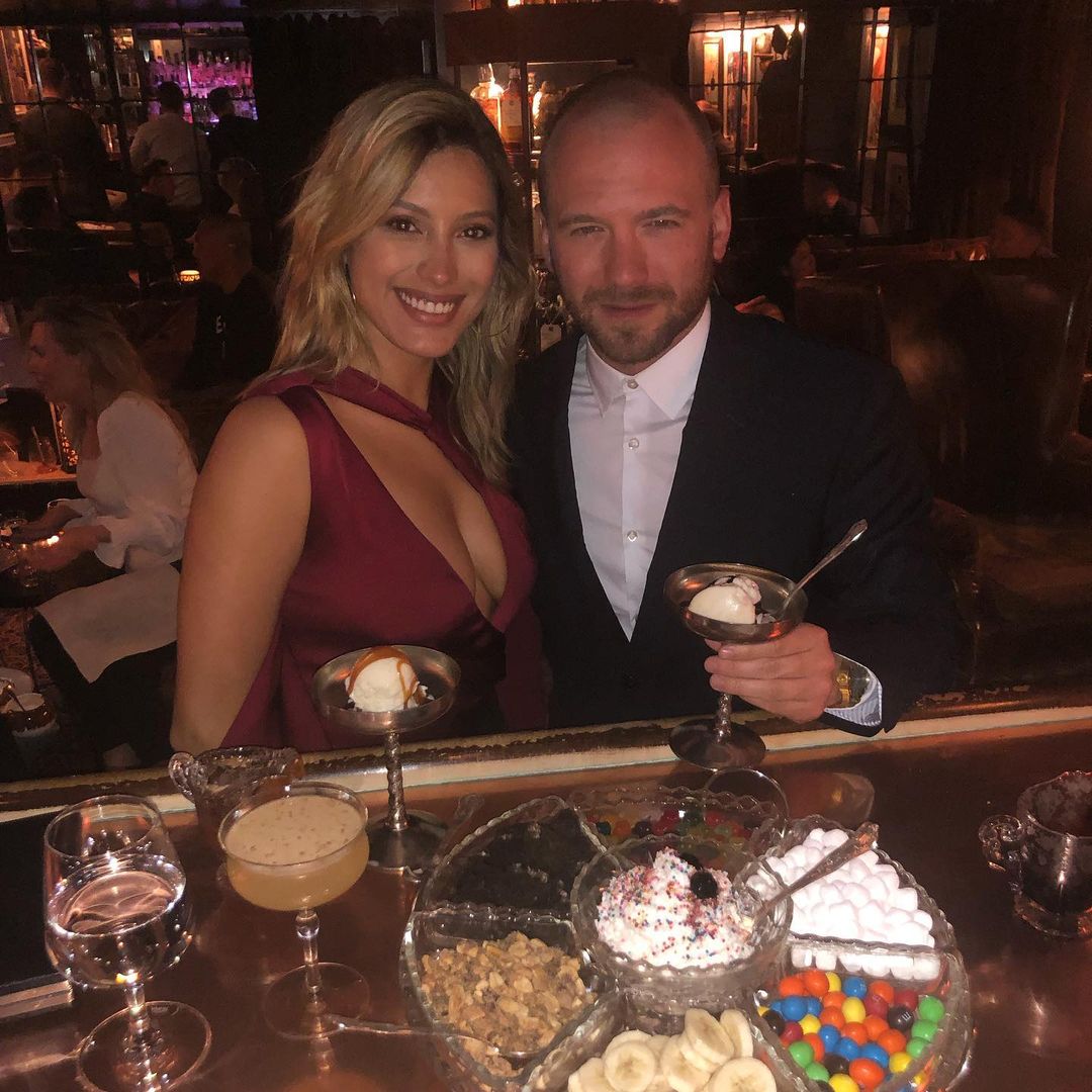 Sean Evans with his girlfriend, Natasha, out at a restaurant