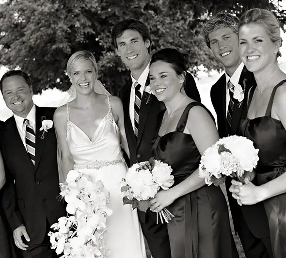 Newly married husband and wife couple: Jay Leach and Kathryn Tappen at their wedding ceremony